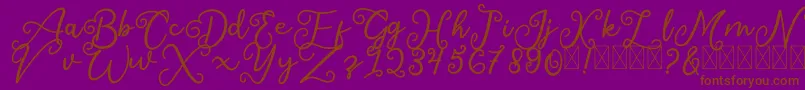 SalaheFree-fontti – ruskeat fontit violetilla taustalla