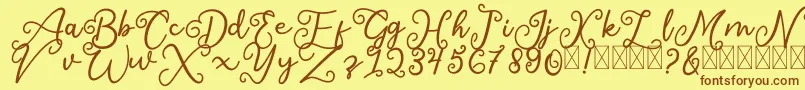 SalaheFree-fontti – ruskeat fontit keltaisella taustalla