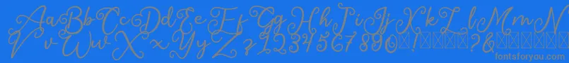 SalaheFree-Schriftart – Graue Schriften auf blauem Hintergrund