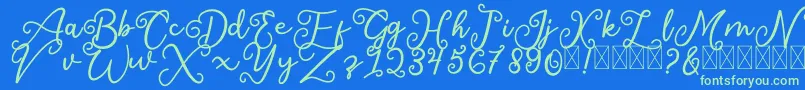 SalaheFree Font – Green Fonts on Blue Background