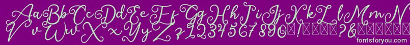 フォントSalaheFree – 紫の背景に緑のフォント
