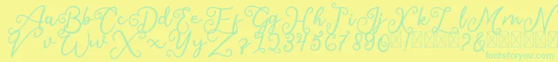 フォントSalaheFree – 黄色い背景に緑の文字