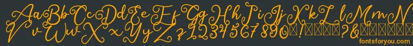 SalaheFree-Schriftart – Orangefarbene Schriften auf schwarzem Hintergrund