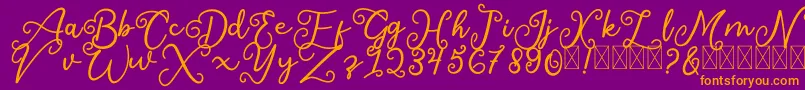 SalaheFree-Schriftart – Orangefarbene Schriften auf violettem Hintergrund