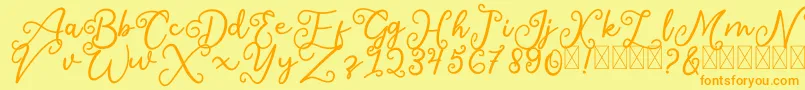 SalaheFree-fontti – oranssit fontit keltaisella taustalla