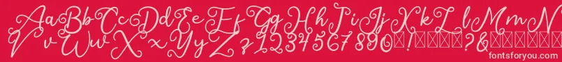 Шрифт SalaheFree – розовые шрифты на красном фоне