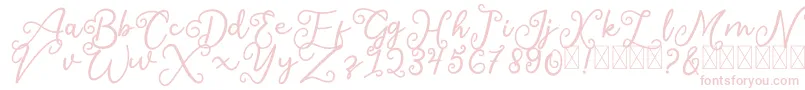 SalaheFree-fontti – vaaleanpunaiset fontit valkoisella taustalla