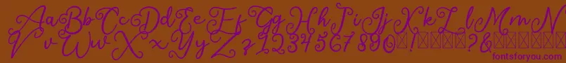 SalaheFree-fontti – violetit fontit ruskealla taustalla