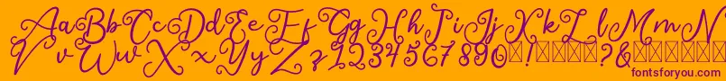 SalaheFree-Schriftart – Violette Schriften auf orangefarbenem Hintergrund