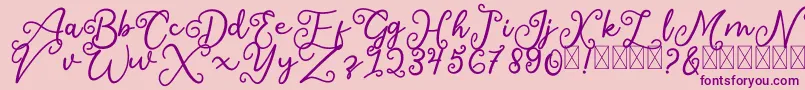 フォントSalaheFree – ピンクの背景に紫のフォント