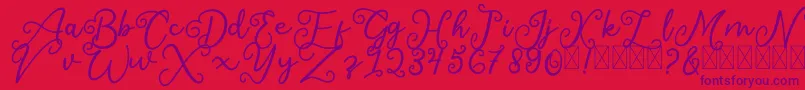 SalaheFree-fontti – violetit fontit punaisella taustalla