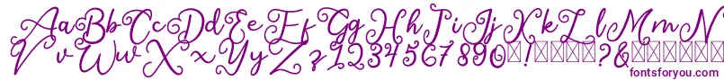 フォントSalaheFree – 白い背景に紫のフォント