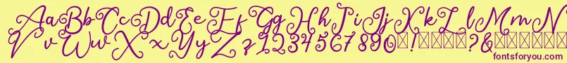 Шрифт SalaheFree – фиолетовые шрифты на жёлтом фоне