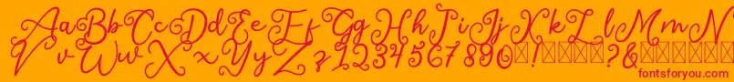SalaheFree-Schriftart – Rote Schriften auf orangefarbenem Hintergrund