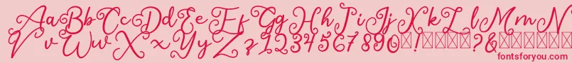 SalaheFree-Schriftart – Rote Schriften auf rosa Hintergrund