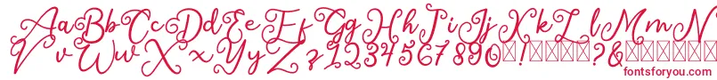 フォントSalaheFree – 白い背景に赤い文字