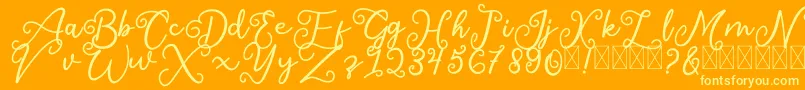 SalaheFree-Schriftart – Gelbe Schriften auf orangefarbenem Hintergrund