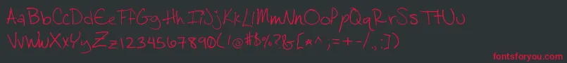 フォントSalamander – 黒い背景に赤い文字