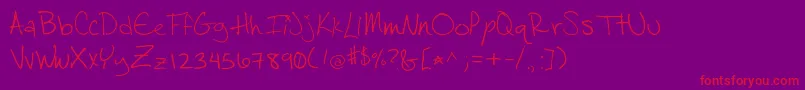 Salamander-Schriftart – Rote Schriften auf violettem Hintergrund