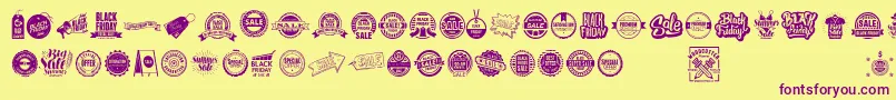 Sale Font – Purple Fonts on Yellow Background