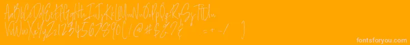 Salernitana Script Font – Pink Fonts on Orange Background