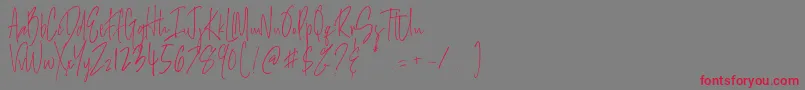 Salernitana Script Font – Red Fonts on Gray Background