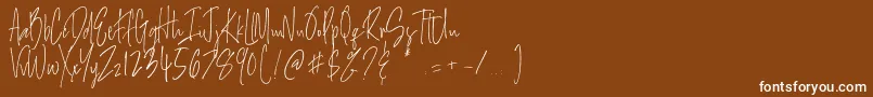 Salernitana Script Font – White Fonts on Brown Background
