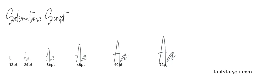 Salernitana Script Font Sizes