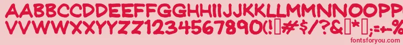 JeffreyprintJl Font – Red Fonts on Pink Background