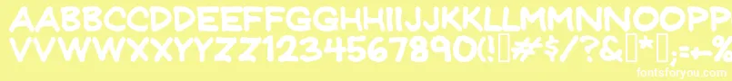 Шрифт JeffreyprintJl – белые шрифты на жёлтом фоне