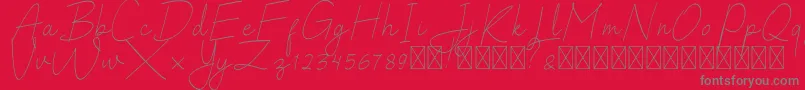 SalhenaFree Font – Gray Fonts on Red Background
