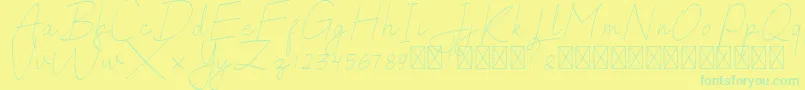 SalhenaFree Font – Green Fonts on Yellow Background
