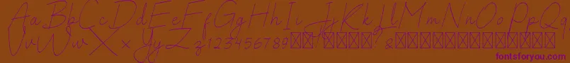SalhenaFree-Schriftart – Violette Schriften auf braunem Hintergrund