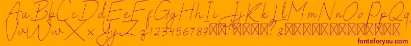SalhenaFree Font – Purple Fonts on Orange Background