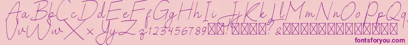 SalhenaFree Font – Purple Fonts on Pink Background