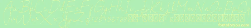 SalhenaFree Font – Yellow Fonts on Green Background