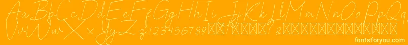 Шрифт SalhenaFree – жёлтые шрифты на оранжевом фоне