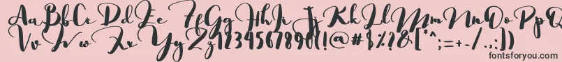 Saligra-fontti – mustat fontit vaaleanpunaisella taustalla