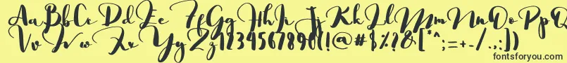 Saligra-fontti – mustat fontit keltaisella taustalla