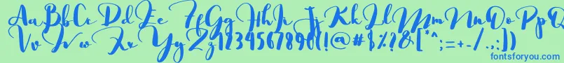 Saligra Font – Blue Fonts on Green Background