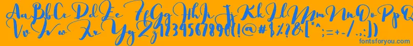 フォントSaligra – オレンジの背景に青い文字
