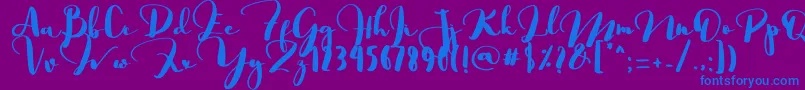 Saligra-fontti – siniset fontit violetilla taustalla
