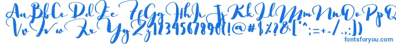 Saligra-Schriftart – Blaue Schriften auf weißem Hintergrund