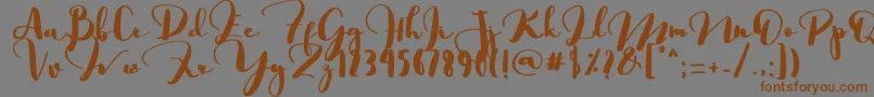 Saligra-fontti – ruskeat fontit harmaalla taustalla