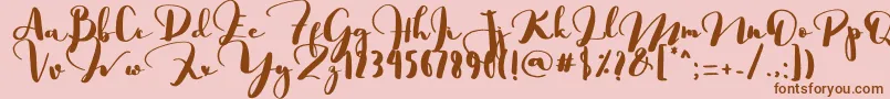 Saligra-Schriftart – Braune Schriften auf rosa Hintergrund