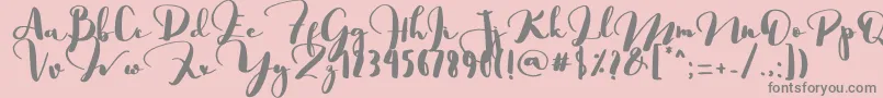 Saligra-Schriftart – Graue Schriften auf rosa Hintergrund
