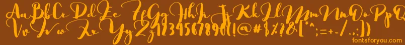 Saligra Font – Orange Fonts on Brown Background