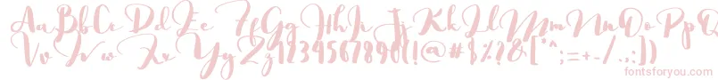 フォントSaligra – 白い背景にピンクのフォント