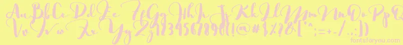 Saligra-fontti – vaaleanpunaiset fontit keltaisella taustalla