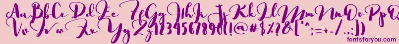 フォントSaligra – ピンクの背景に紫のフォント